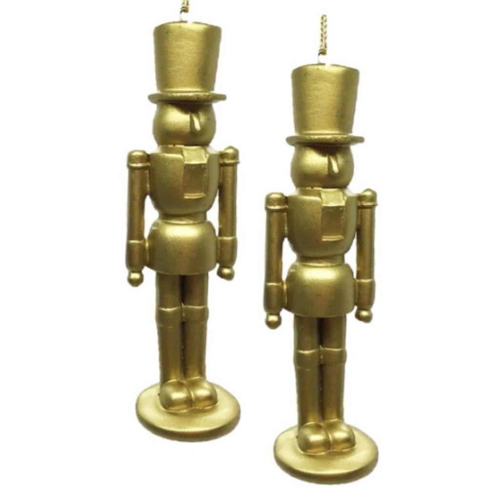 Holiday Lane 4-1/2-in Mini Nutcracker Christmas Ornaments, Gold (Set of 2)